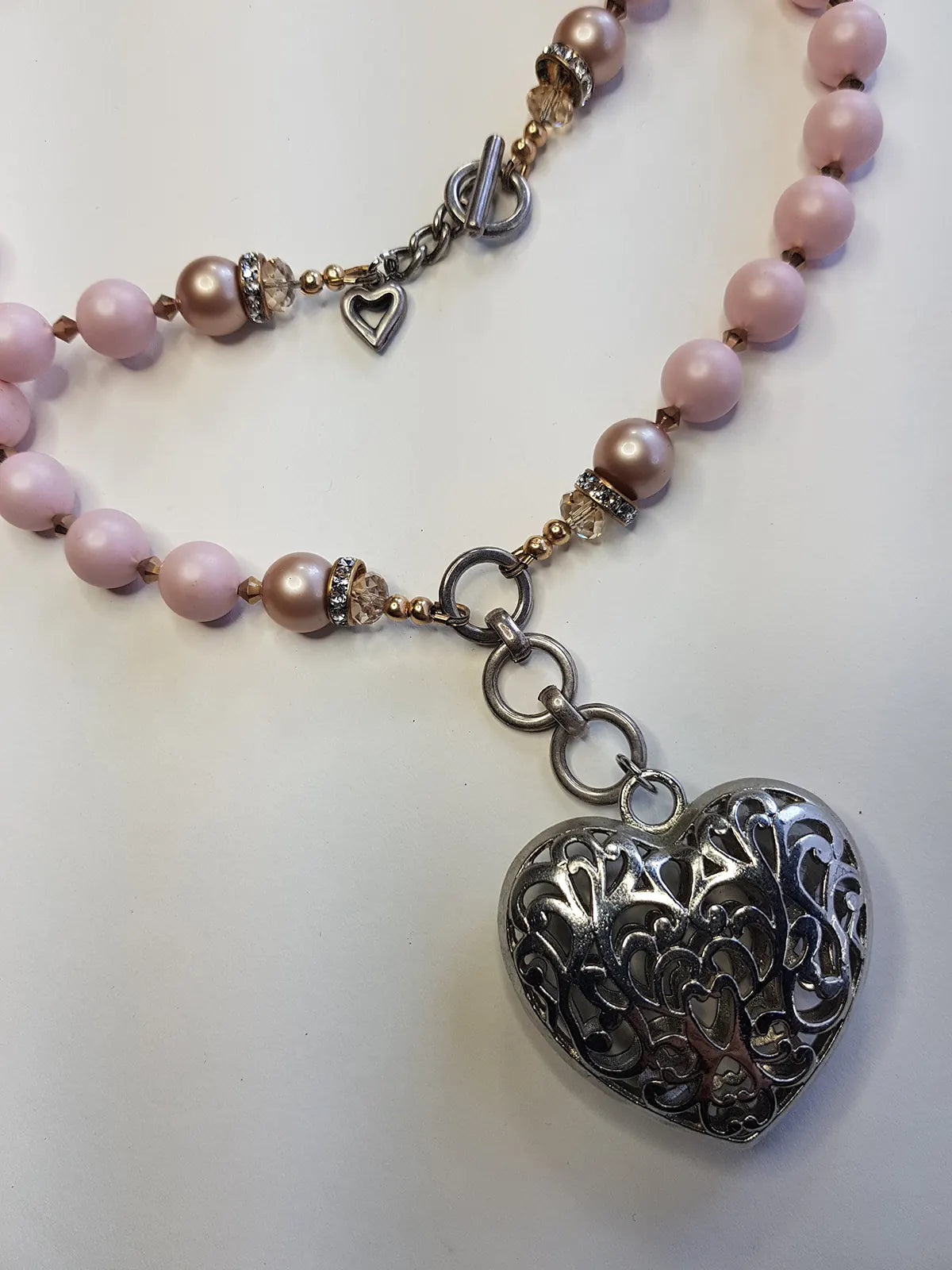 Exquisite antique custom made romantic gothic choker heart necklace - original piece only 1 made - wear multiple ways - all authentic vintage & antique components - beautiful quality in heavy crystals beads and metals