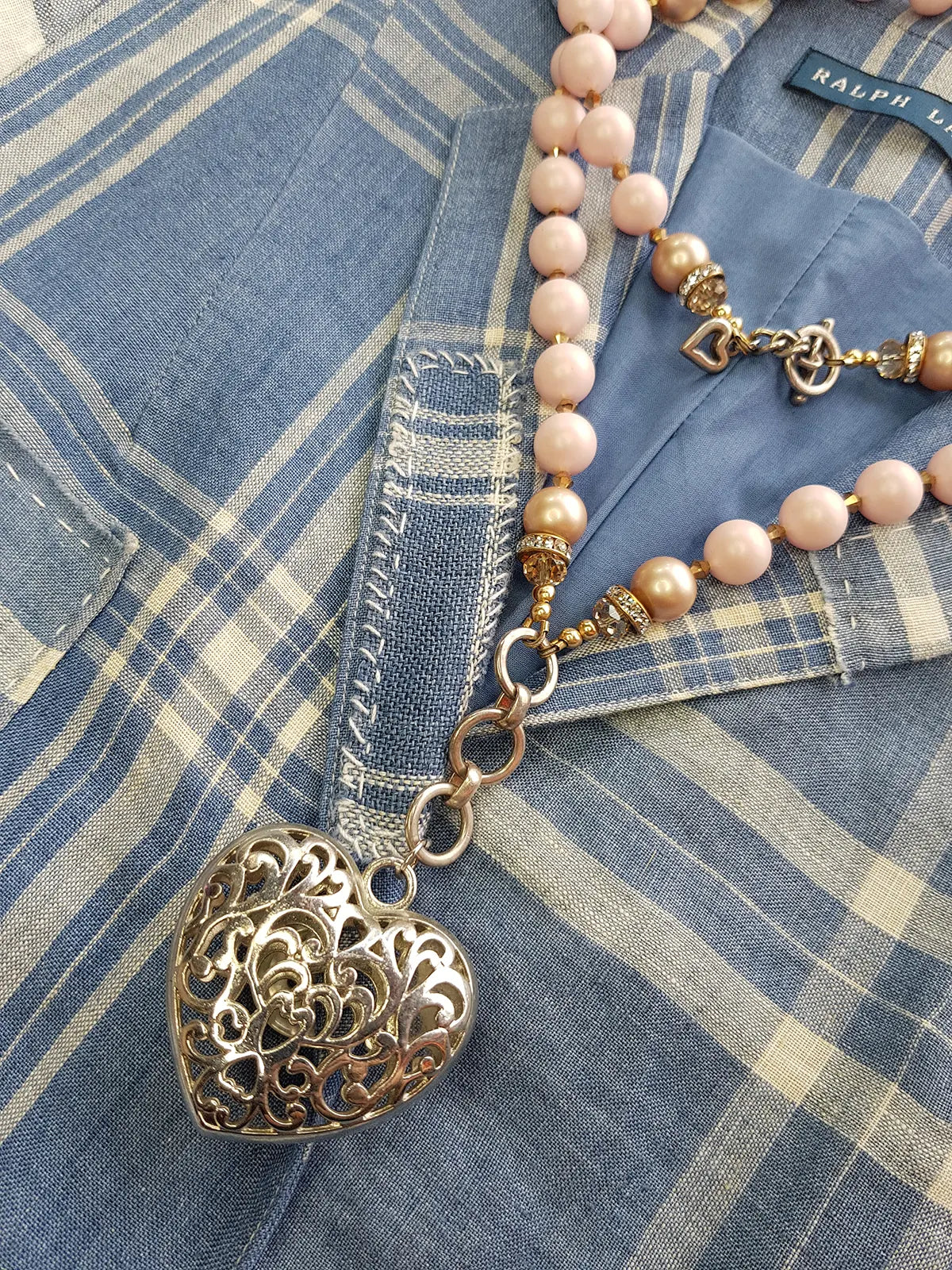 Exquisite antique custom made romantic gothic choker heart necklace - original piece only 1 made - wear multiple ways - all authentic vintage & antique components - beautiful quality in heavy crystals beads and metals