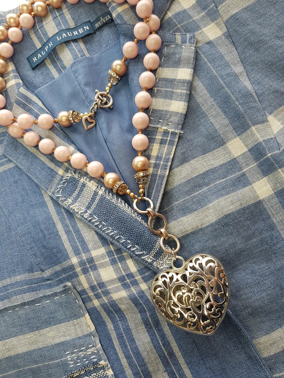 Exquisite antique custom made romantic gothic choker heart necklace - original piece only 1 made - wear multiple ways - all authentic vintage & antique components - beautiful quality in heavy crystals beads and metals