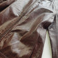 90s Vintage Italian 100% Genuine Leather Jacket -  Snakeskin print Rich Cognac Brown - zip front Motorcycle style with metal pop button collar
