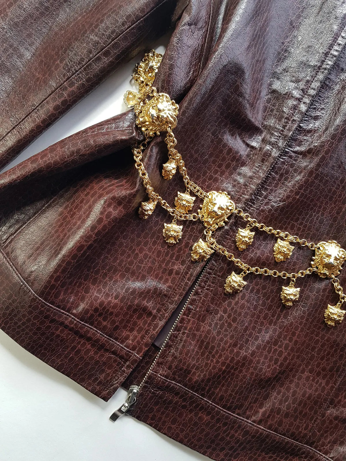 Vintage Italian Lions Head chain belt / knecklace - 1980s super heavy high quality - never worn - absolute knockout accessory  - wear multiple ways