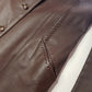 Italian Vintage Rich Hickory Brown 90s Vintage 100% Genuine Leather Jacket - Hourglass Cut Tailoring - Feature Braided Leather Detailing