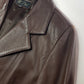Italian Vintage Rich Hickory Brown 90s Vintage 100% Genuine Leather Jacket - Hourglass Cut Tailoring - Feature Braided Leather Detailing