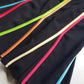 2000s Joseph Ribkoff Ribbon Skirt with gorgeous flare at the hem - rainbow panel ribbons