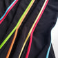 2000s Joseph Ribkoff Ribbon Skirt with gorgeous flare at the hem - rainbow panel ribbons