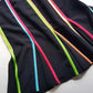 2000s Joseph Ribkoff Ribbon Skirt with gorgeous flare at the hem - rainbow panel ribbons