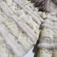 Vintage 90s Fox Fur & Lace Coat with Incredible Fluffy Fox Fur Collar - Fully Lined - Layers of fur & Lace in Cream tones - button front
