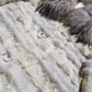 Vintage 90s Fox Fur & Lace Coat with Incredible Fluffy Fox Fur Collar - Fully Lined - Layers of fur & Lace in Cream tones - button front
