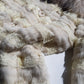 Vintage 90s Fox Fur & Lace Coat with Incredible Fluffy Fox Fur Collar - Fully Lined - Layers of fur & Lace in Cream tones - button front