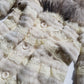 Vintage 90s Fox Fur & Lace Coat with Incredible Fluffy Fox Fur Collar - Fully Lined - Layers of fur & Lace in Cream tones - button front