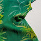 Rene Derhy Designer 90s Vintage Incredible Ruffled Green Dress in Tropical Print - Wrap look - very light and flowy