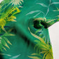 Rene Derhy Designer 90s Vintage Incredible Ruffled Green Dress in Tropical Print - Wrap look - very light and flowy