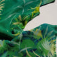Rene Derhy Designer 90s Vintage Incredible Ruffled Green Dress in Tropical Print - Wrap look - very light and flowy