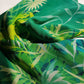 Rene Derhy Designer 90s Vintage Incredible Ruffled Green Dress in Tropical Print - Wrap look - very light and flowy