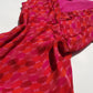 Rene Derhy Designer 90s Incredible Ruffled Bust Vintage Pink & Red Dress - Wrap Look - very light and flowy