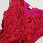 Rene Derhy Designer 90s Incredible Ruffled Bust Vintage Pink & Red Dress - Wrap Look - very light and flowy