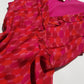 Rene Derhy Designer 90s Incredible Ruffled Bust Vintage Pink & Red Dress - Wrap Look - very light and flowy
