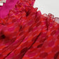 Rene Derhy Designer 90s Incredible Ruffled Bust Vintage Pink & Red Dress - Wrap Look - very light and flowy