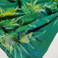 Rene Derhy Designer 90s Vintage Incredible Ruffled Green Dress in Tropical Print - Wrap look - very light and flowy