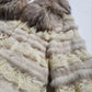 Vintage 90s Fox Fur & Lace Coat with Incredible Fluffy Fox Fur Collar - Fully Lined - Layers of fur & Lace in Cream tones - button front