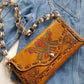 1940s Vintage Mayan Hand Tooled & Hand Painted 100% Genuine Leather Tribal Statement Bag