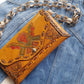1940s Vintage Mayan Hand Tooled & Hand Painted 100% Genuine Leather Tribal Statement Bag