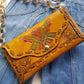 1940s Vintage Mayan Hand Tooled & Hand Painted 100% Genuine Leather Tribal Statement Bag