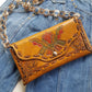 1940s Vintage Mayan Hand Tooled & Hand Painted 100% Genuine Leather Tribal Statement Bag