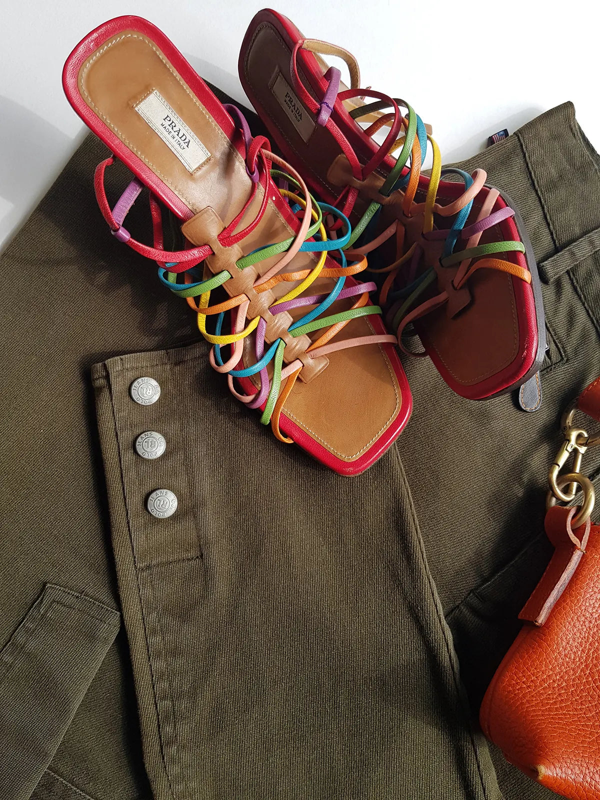 Ralph Lauren Vintage 3/4 Capri Pants - Never Worn - Olive Green - Equestrian Chic - Slim Fit - Metal Hardware & Leather Accents - Stretch Cotton