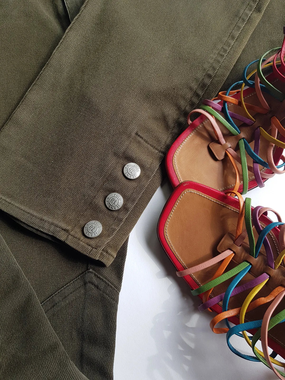 Prada - Authentic Darling 100% Genuine Italian Leather Stilettos - Ankle Strap - Perfect Height Summer Heels - Multi Colored - (European Size 36)