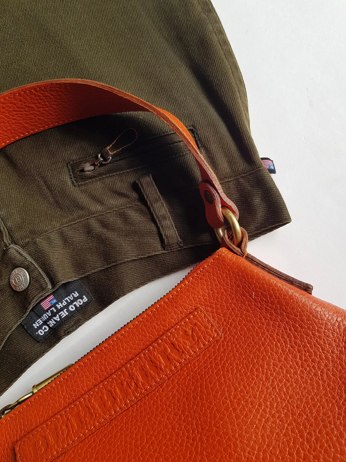 Authentic Burberry Purse in Tangerine - Genuine Leather - Made in Italy - Stamped - Antique Gold Hardware - Perfect Stitching