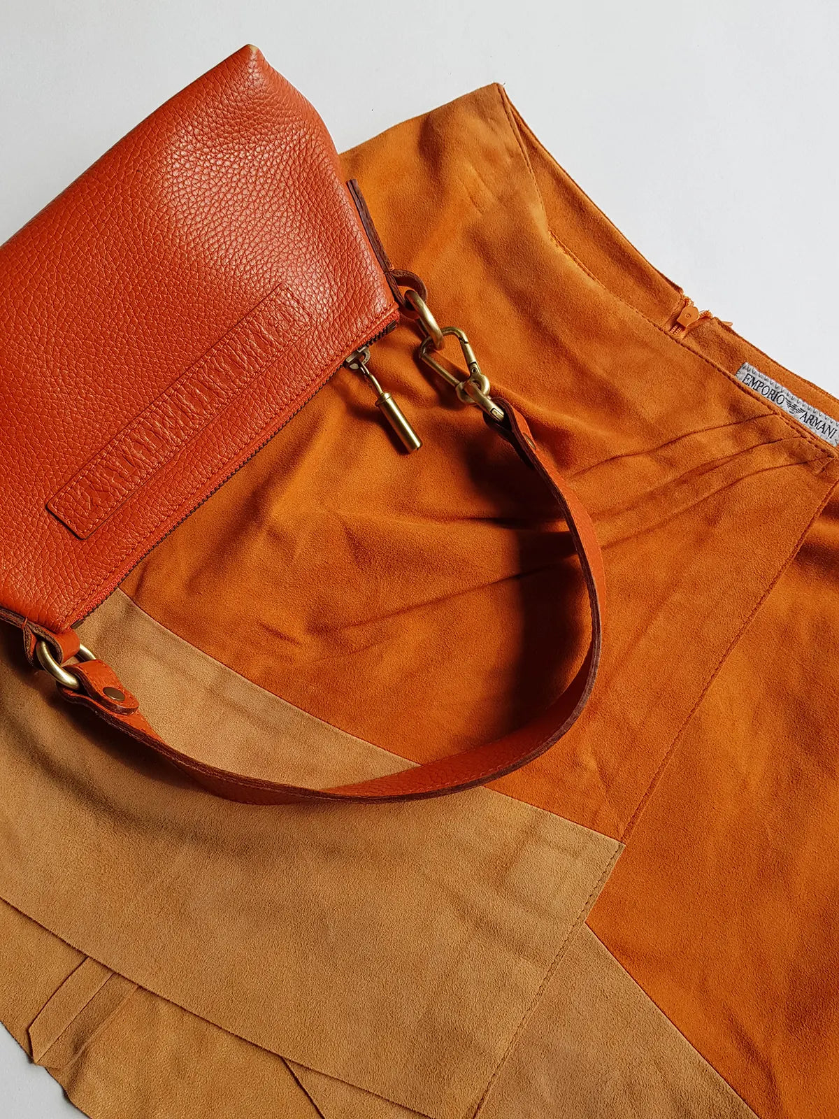 Authentic Burberry Purse in Tangerine - Genuine Leather - Made in Italy - Stamped - Antique Gold Hardware - Perfect Stitching