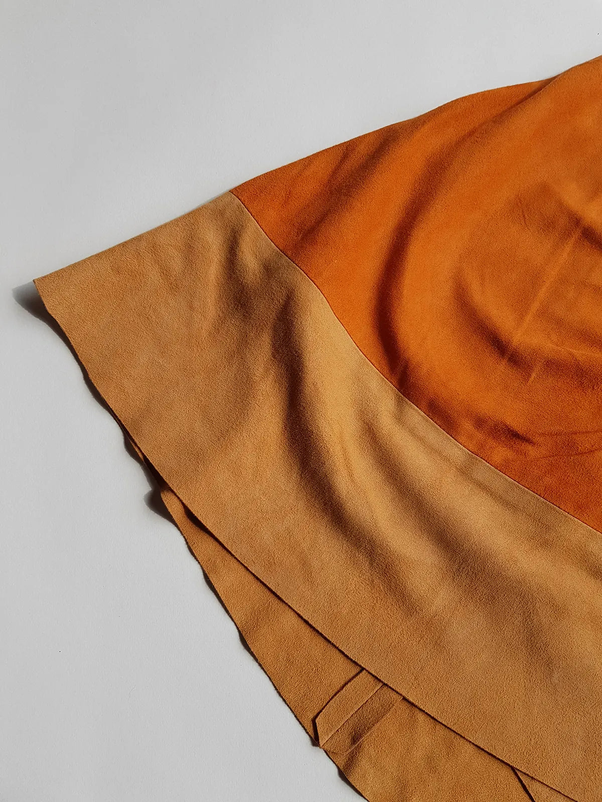 Emporio Armani Tangerine Mini Suit Set - 100% Buttery Soft Suede Leather - Structured & Tailored Two Piece - Jacket & Mini Skirt - Absolute Knockout for Summer / Autumn