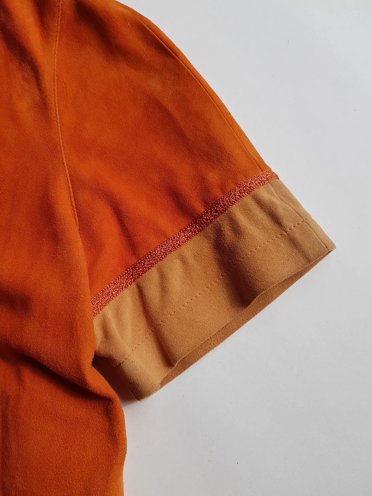 Emporio Armani Tangerine Mini Suit Set - 100% Buttery Soft Suede Leather - Structured & Tailored Two Piece - Jacket & Mini Skirt - Absolute Knockout for Summer / Autumn