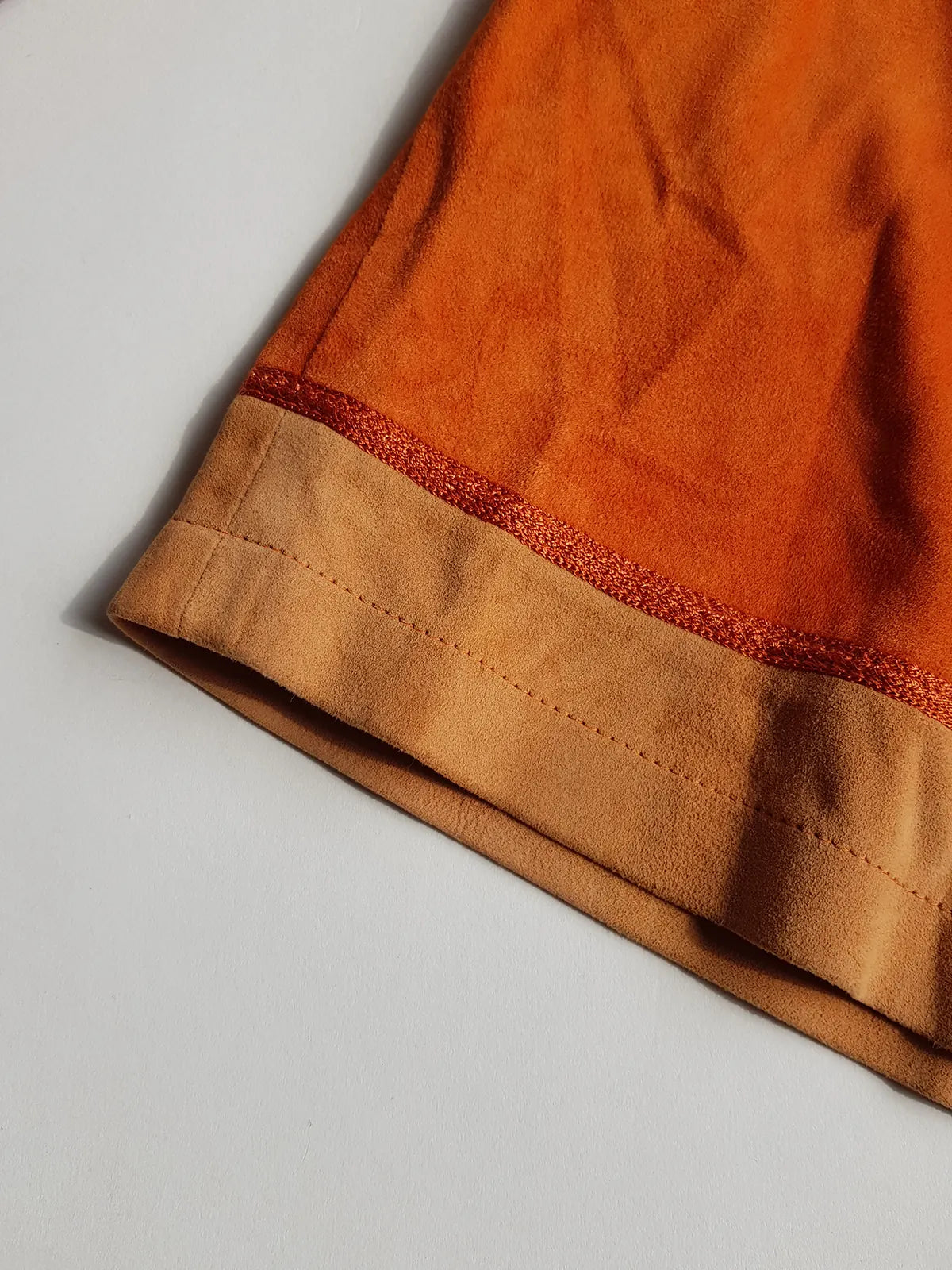 Emporio Armani Tangerine Mini Suit Set - 100% Buttery Soft Suede Leather - Structured & Tailored Two Piece - Jacket & Mini Skirt - Absolute Knockout for Summer / Autumn