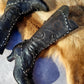 Victorian El Dante Style Ornate Handmade Italian Black Leather Boots - Stevie Nicks Whimsigoth - Intricate Cutouts / Applique / Silver Lacing