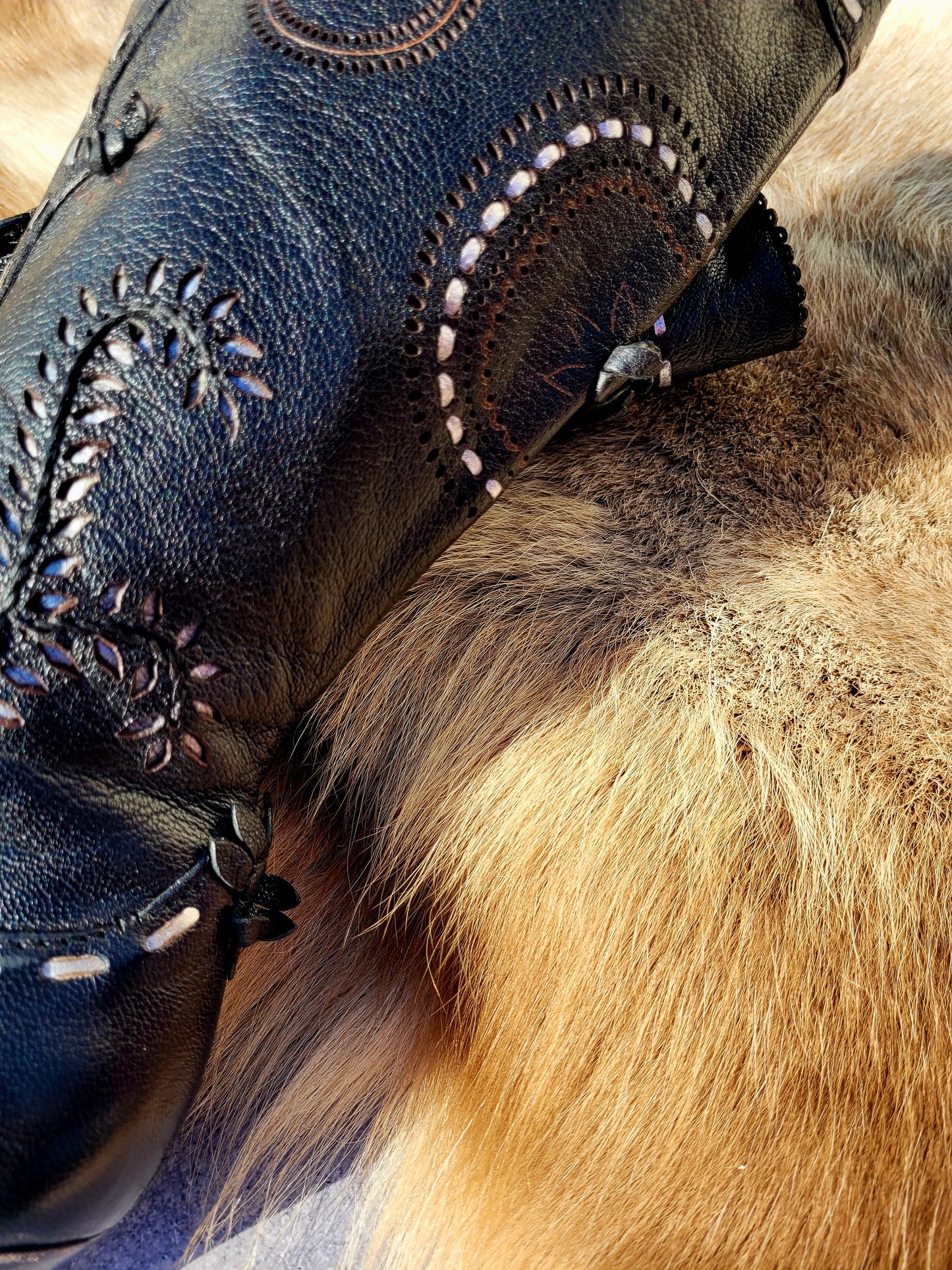 Victorian El Dante Style Ornate Handmade Italian Black Leather Boots - Stevie Nicks Whimsigoth - Intricate Cutouts / Applique / Silver Lacing