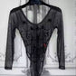 Vivienne Westwood 1992 Boulle Sheer Mesh Black Bodysuit S/S 1992 Salon Collection documented archival piece - Size M